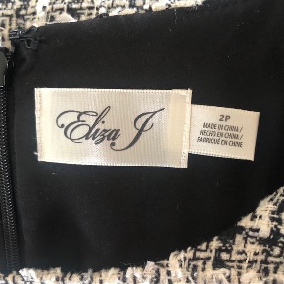 2xHP🎉NWT ELIZA J Black & White Tweed Dress - Picture 4 of 13